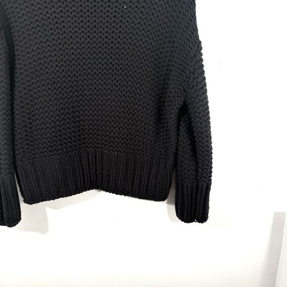 Free People My Only Sunshine Black Chunky Knit Mock Neck Sweater XS - Picture 8 of 10